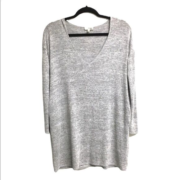 ARITZIA Oversized V-Neck Casual Long Sleeve Mini Dress Grey XXS - Picture 1 of 4